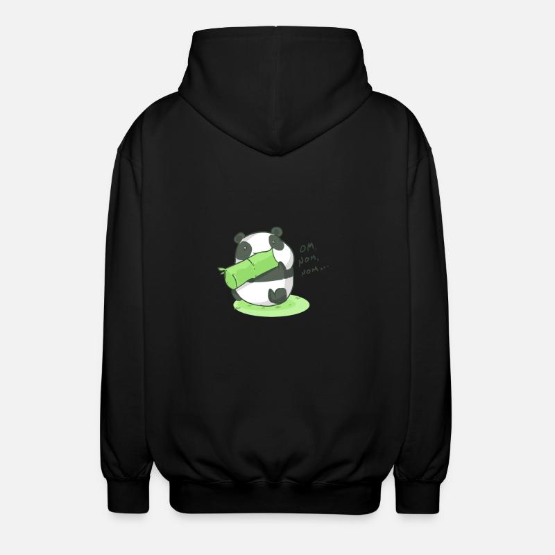 Mampfender Panda Om Nom Nom Geschenkidee - Unisex Kapuzenjacke - Schwarz