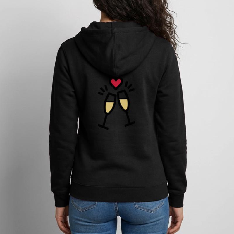 oder Sekt zum Valentinstag Unisex Kapuzenjacke