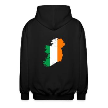 Irland - Unisex Kapuzenjacke - Schwarz - Hinten - AI Model Male 185 light (185cm)