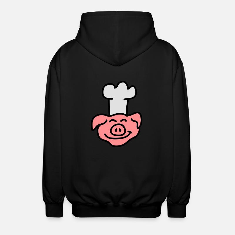 Pig Chef Head - Unisex Kapuzenjacke - Schwarz