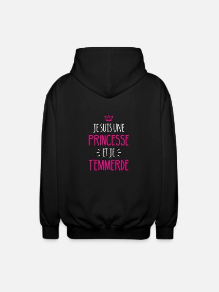 Je suis une princesse - Veste à capuche unisexe - noir