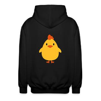 Süßes Kleines Hahn Küken - Unisex Kapuzenjacke - Schwarz - Hinten - AI Model Male 185 light (185cm)