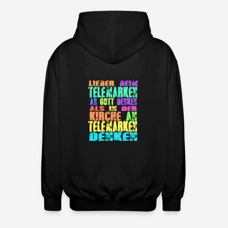 Telemarken Kirche - Unisex Kapuzenjacke - Schwarz