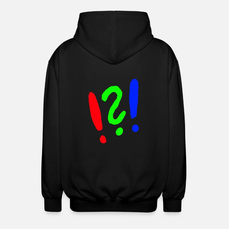 Exclamation mark/question mark comic style - Unisex Hooded Jacket - black