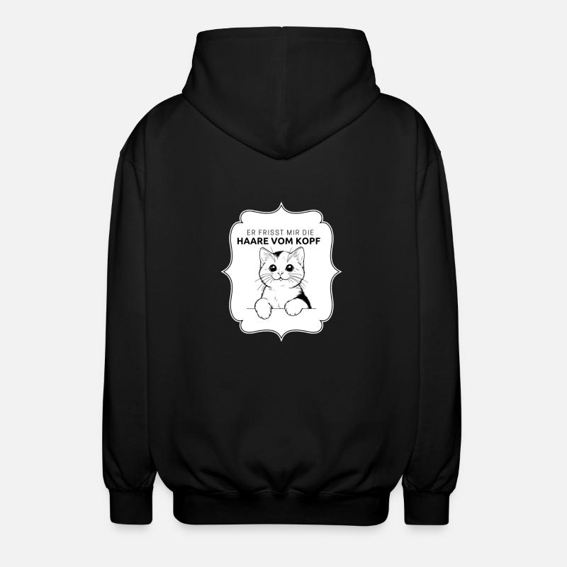 Katze Schneugger - Unisex Kapuzenjacke - Schwarz