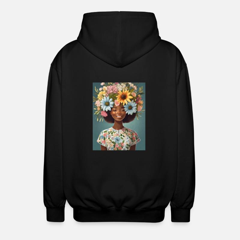 Couronne de fleurs 2 - Veste à capuche unisexe - noir