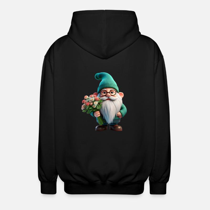 Nain de jardin Saint-Valentin - Veste à capuche unisexe - noir