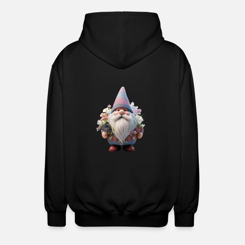 Gartenzwerg Design Blumenflüsterer - Unisex Kapuzenjacke - Schwarz
