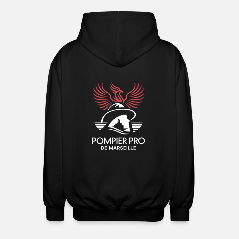 Pompier Pro de Marseille - Veste à capuche unisexe - noir