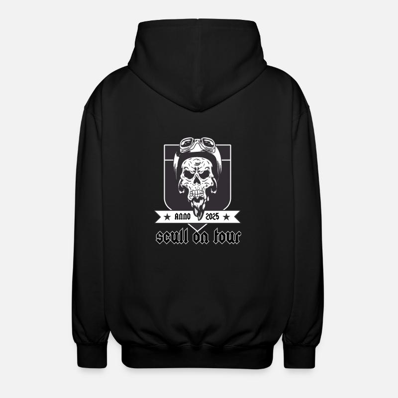 Scull on tour - Unisex Kapuzenjacke - Schwarz