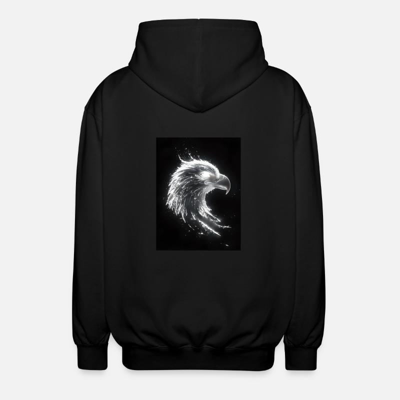 Eagle Silhouette Glow Gift - Unisex Hooded Jacket - black