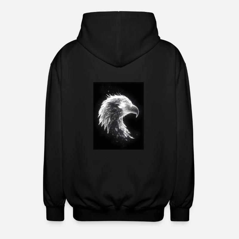 Eagle Neon Glow Gift - Unisex Hooded Jacket - black