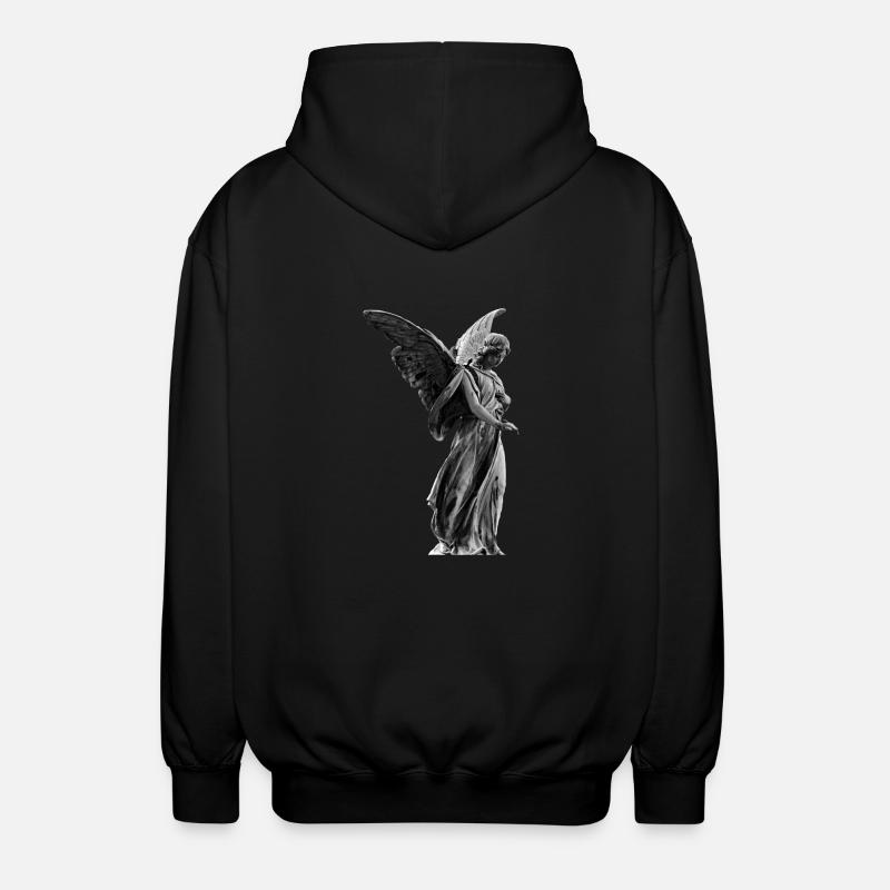 sculpture Ange - Conception, blanc - Veste à capuche unisexe - noir