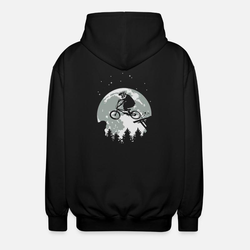 Full moon and BMX flex - Unisex Hooded Jacket - black