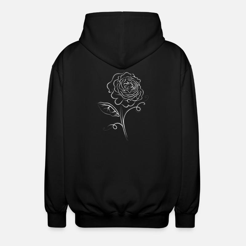 Rose fleur blanc élégant - Veste à capuche unisexe - noir