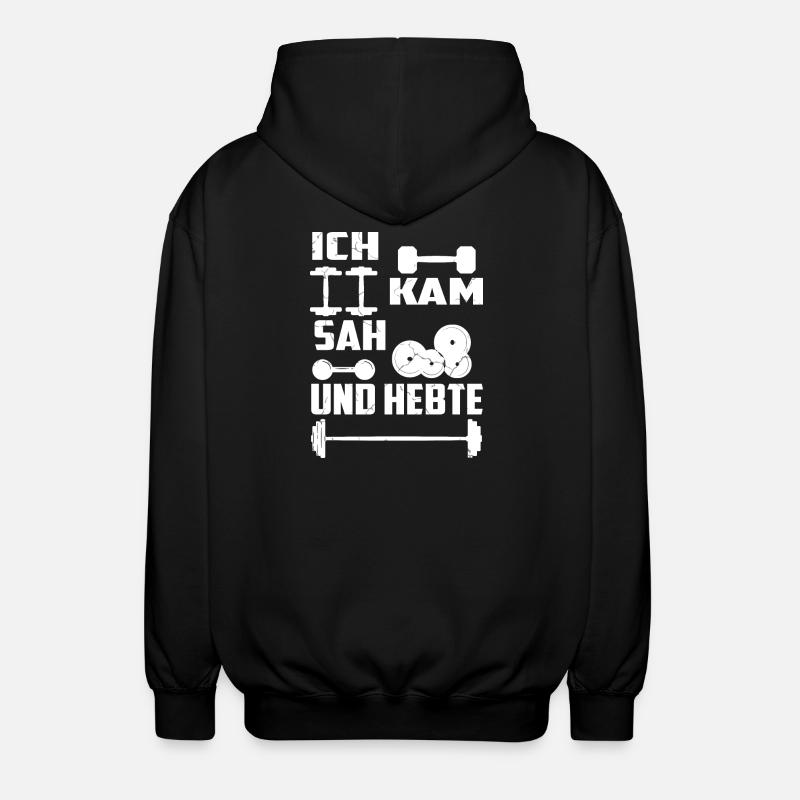 Ich kam sah und Hebte - Unisex Kapuzenjacke - Schwarz