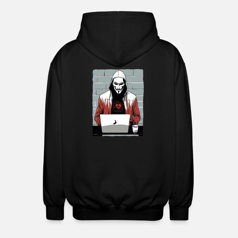 Anonymous Hacker - Unisex Hooded Jacket - black
