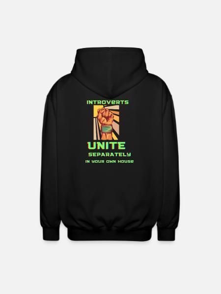 Introverts Unite: Homebound Fist - Unisex Kapuzenjacke - Schwarz