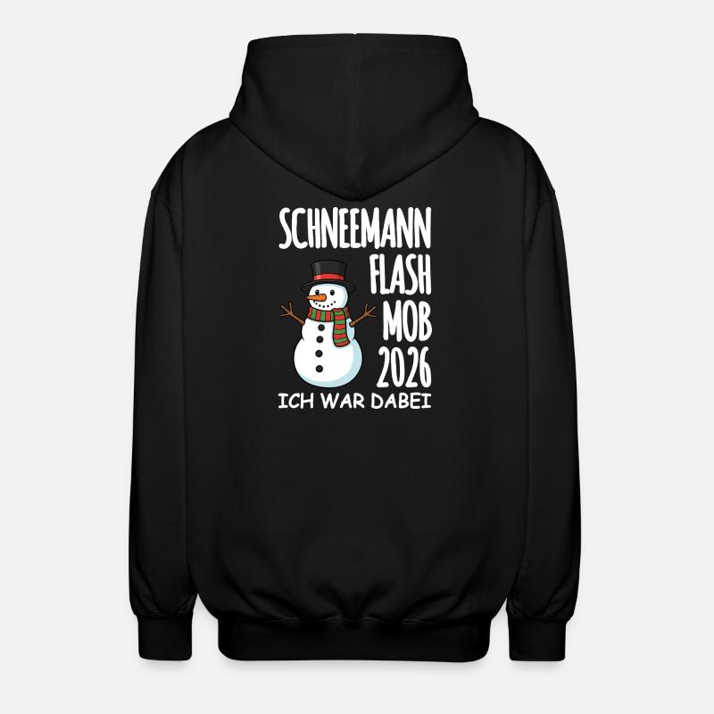 Schneemann Flashmob - Unisex Kapuzenjacke - Schwarz
