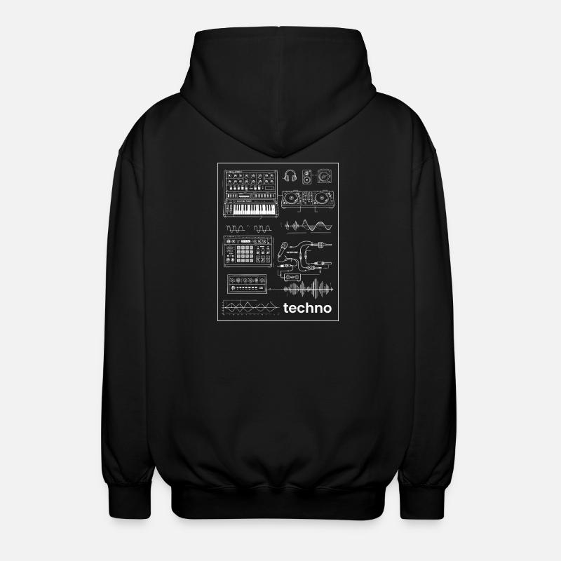 Techno Studio Synthesis - Unisex Hooded Jacket - black