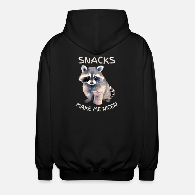 Heure du goûter des ratons laveurs - Veste à capuche unisexe - noir