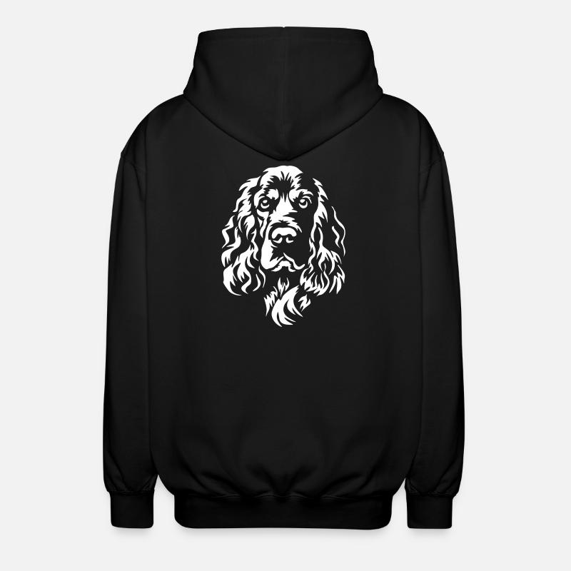 Englischer Cocker Spaniel Kopf "Black Edition" - Unisex Kapuzenjacke - Schwarz