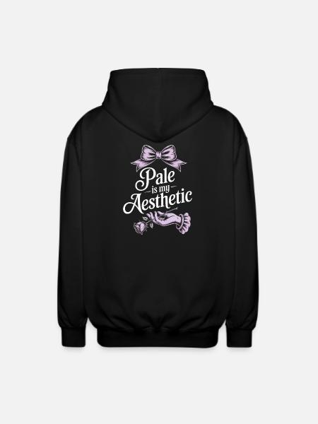 Pale Aesthetic Rose Bow - Unisex Hooded Jacket - black