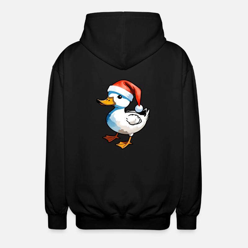 Dessin de Noël de canard - Veste à capuche unisexe - noir