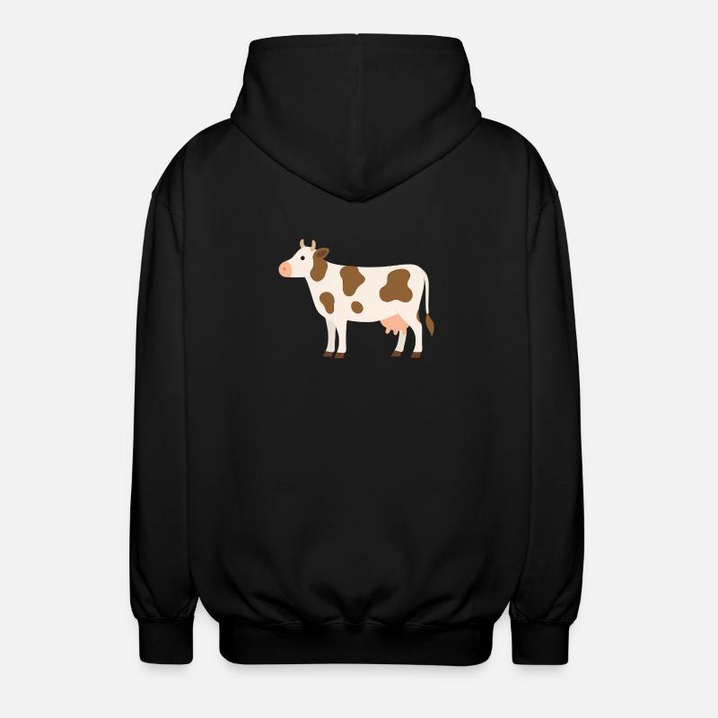 Pastellkuh mit braunen Flecken - Unisex Kapuzenjacke - Schwarz