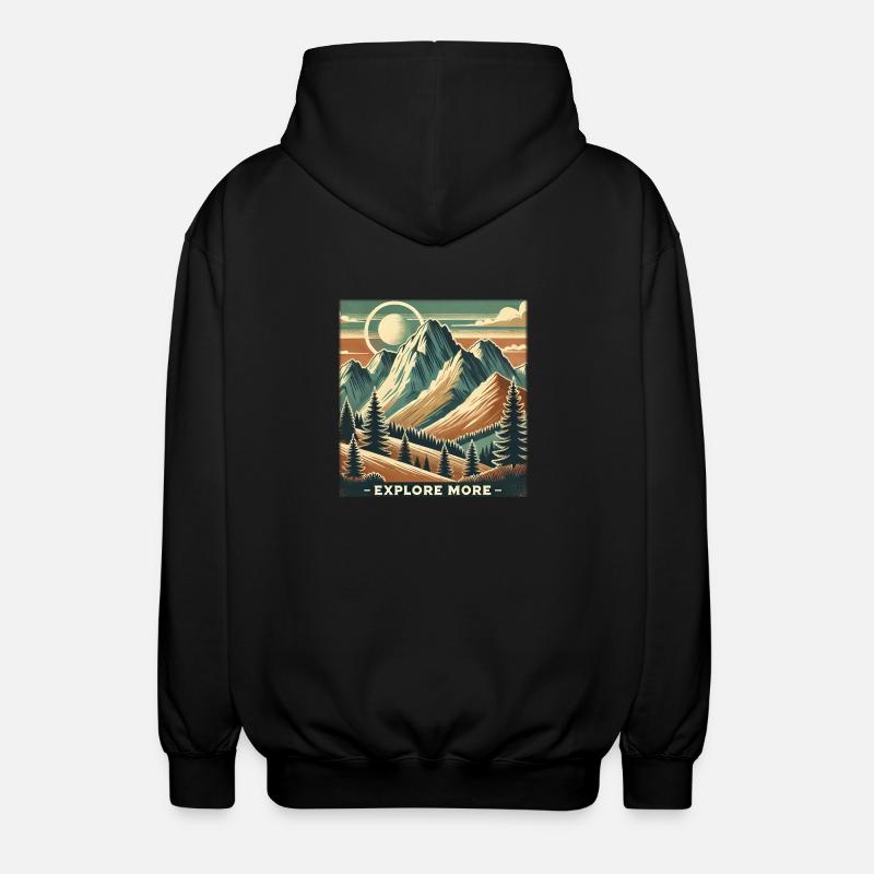 Explore more - Unisex Kapuzenjacke - Schwarz