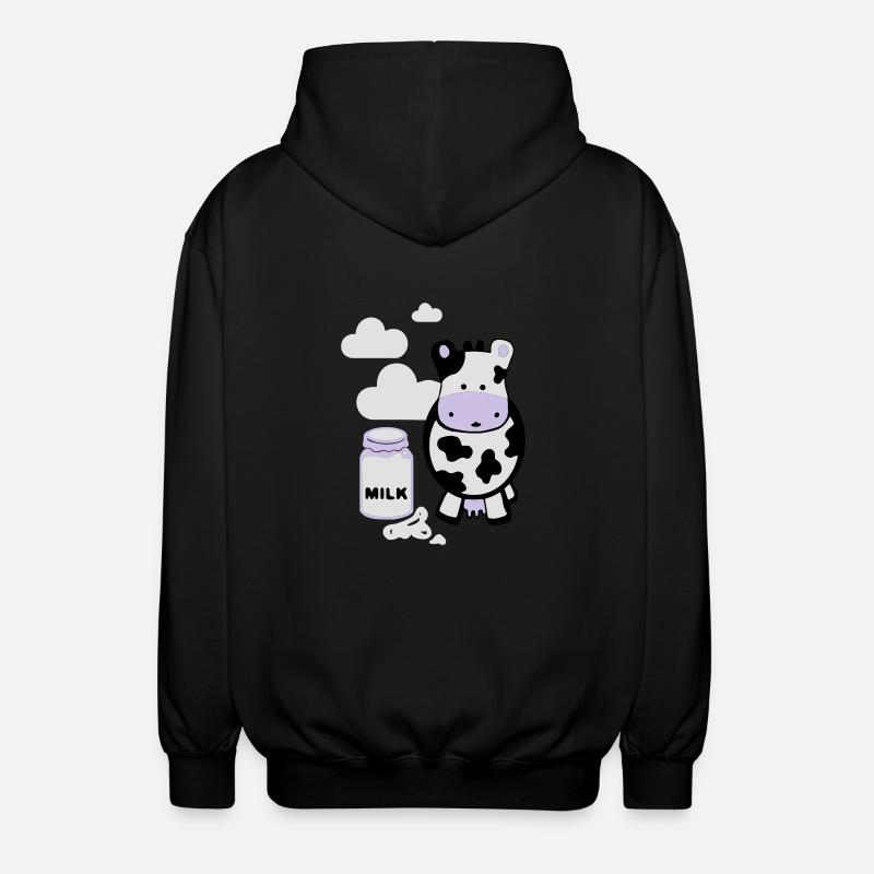 kuh milk - Unisex Kapuzenjacke - Schwarz