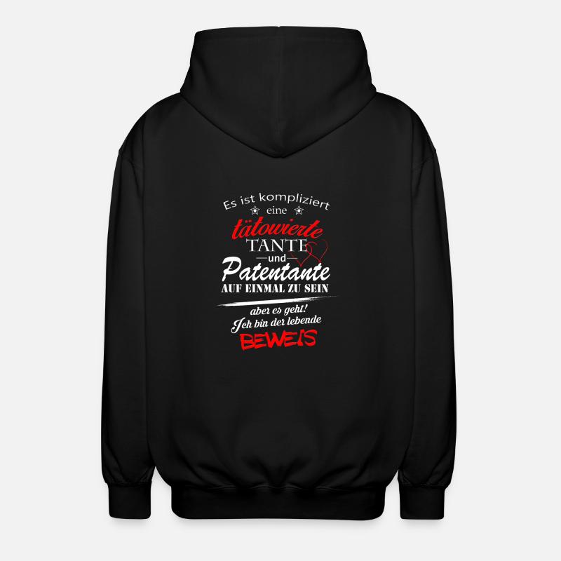 tätowierte Tante Beweis - Unisex Kapuzenjacke - Schwarz