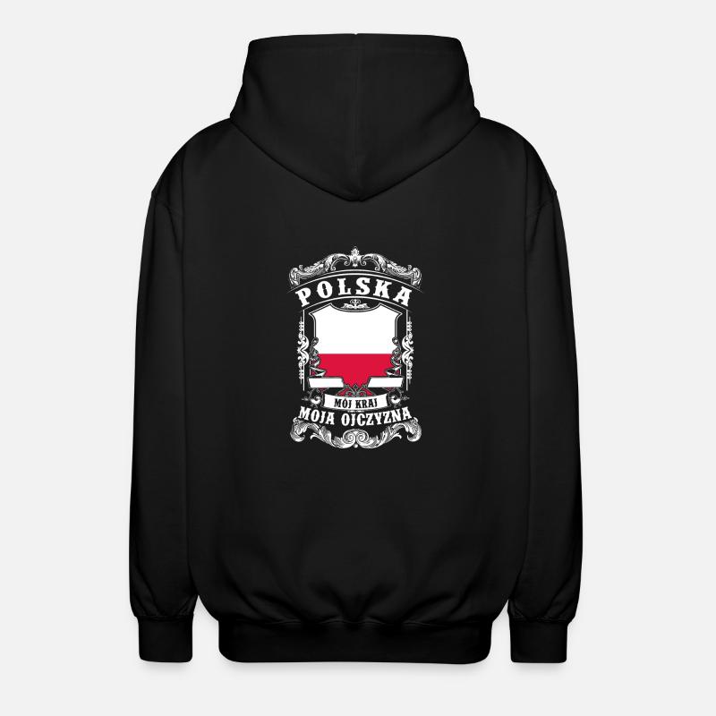 Polska - Poland - Polen - Veste à capuche unisexe - noir