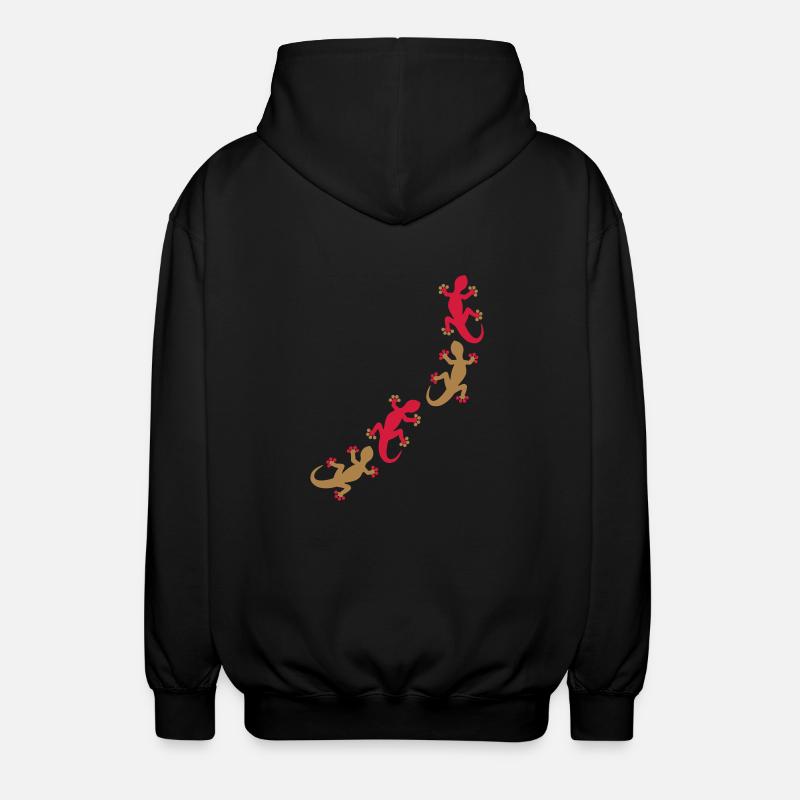 Vier Geckos 2c - Unisex Kapuzenjacke - Schwarz