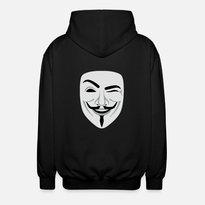 Fun Anonymous Guy Fawkes - Veste à capuche unisexe - noir