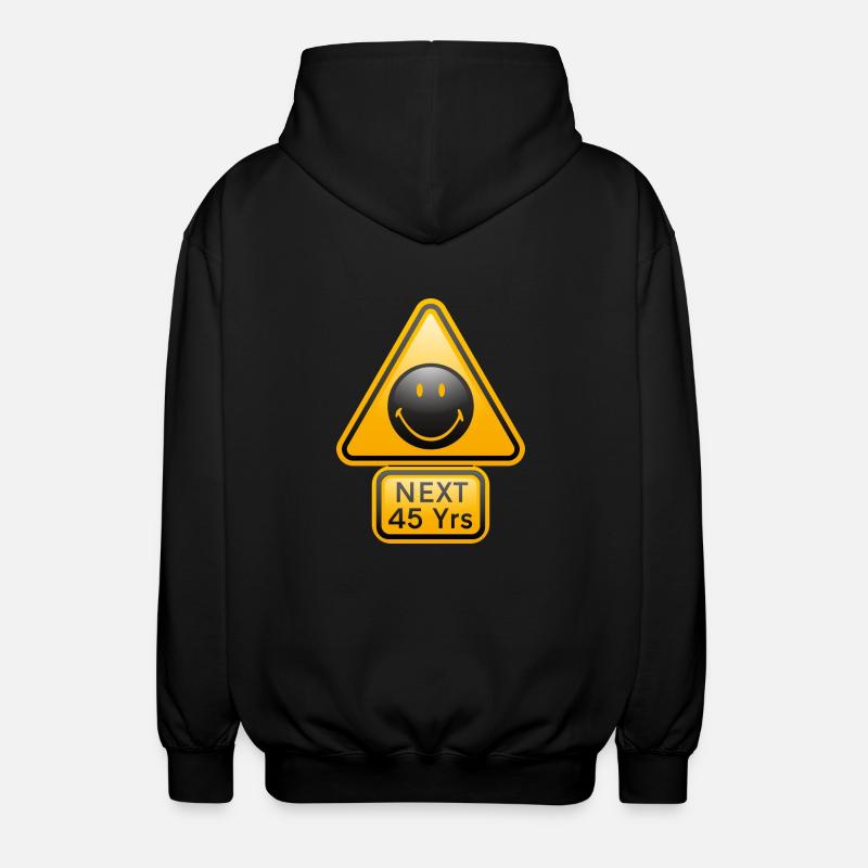 Smiley Shield 'Next 45 years' - Unisex Hooded Jacket - black