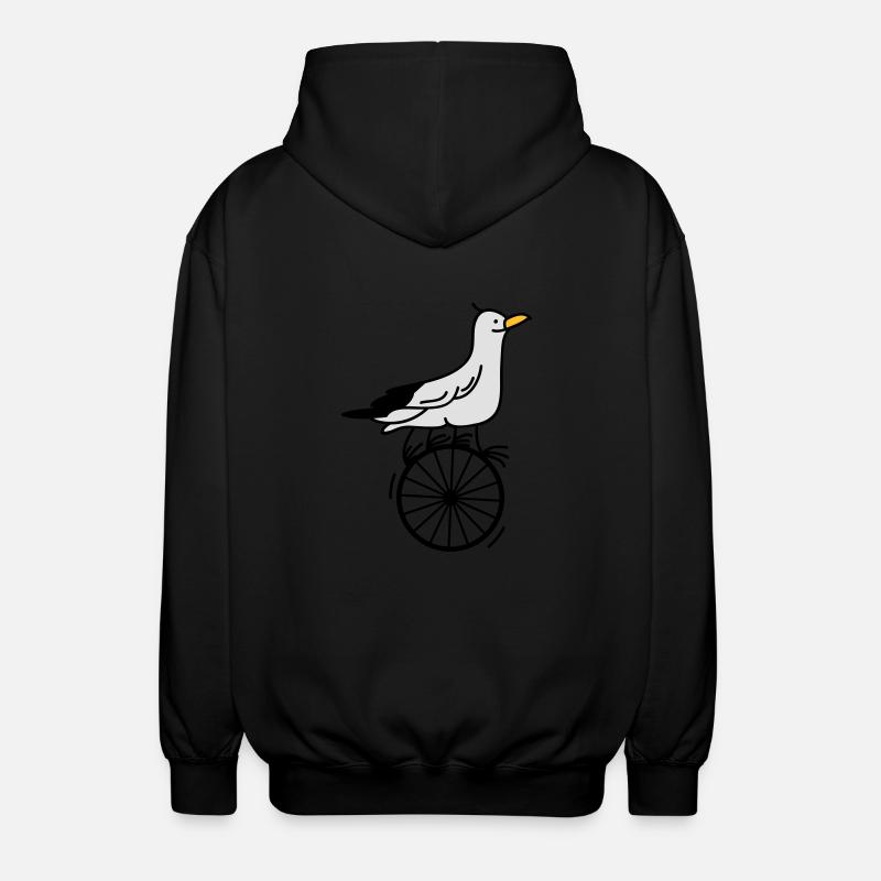 begabte Möwe - Unisex Kapuzenjacke - Schwarz