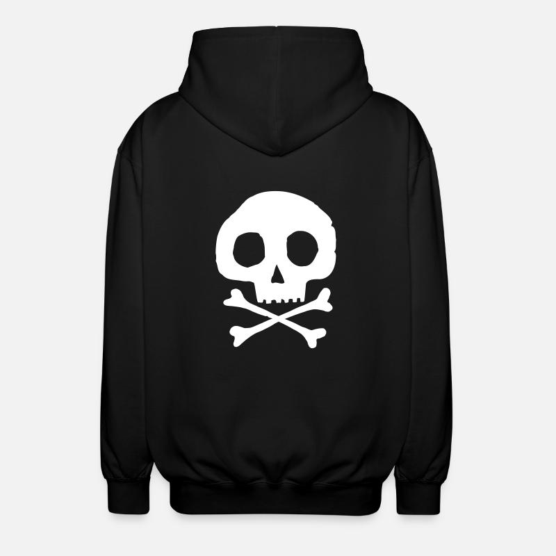 Schädel und Knochen - Unisex Kapuzenjacke - Schwarz