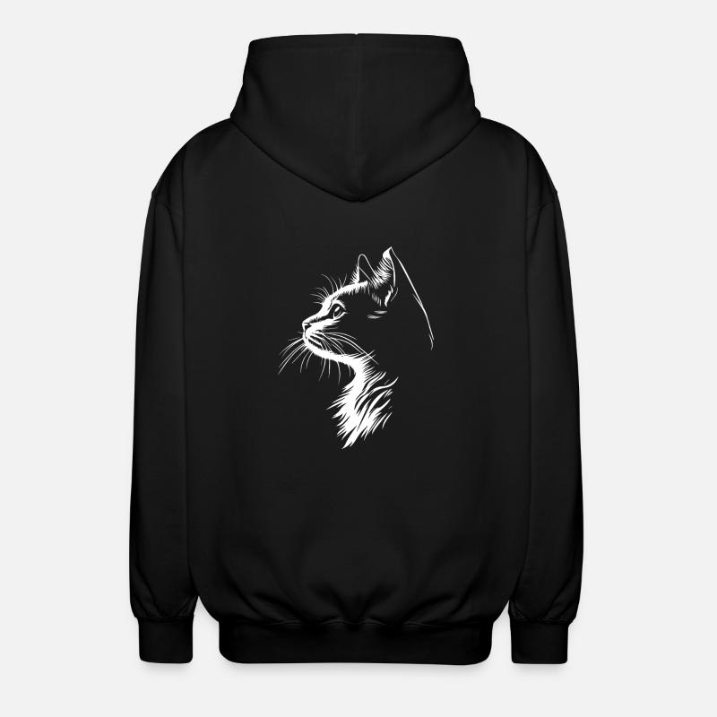 Silhouette de chat - Veste à capuche unisexe - noir