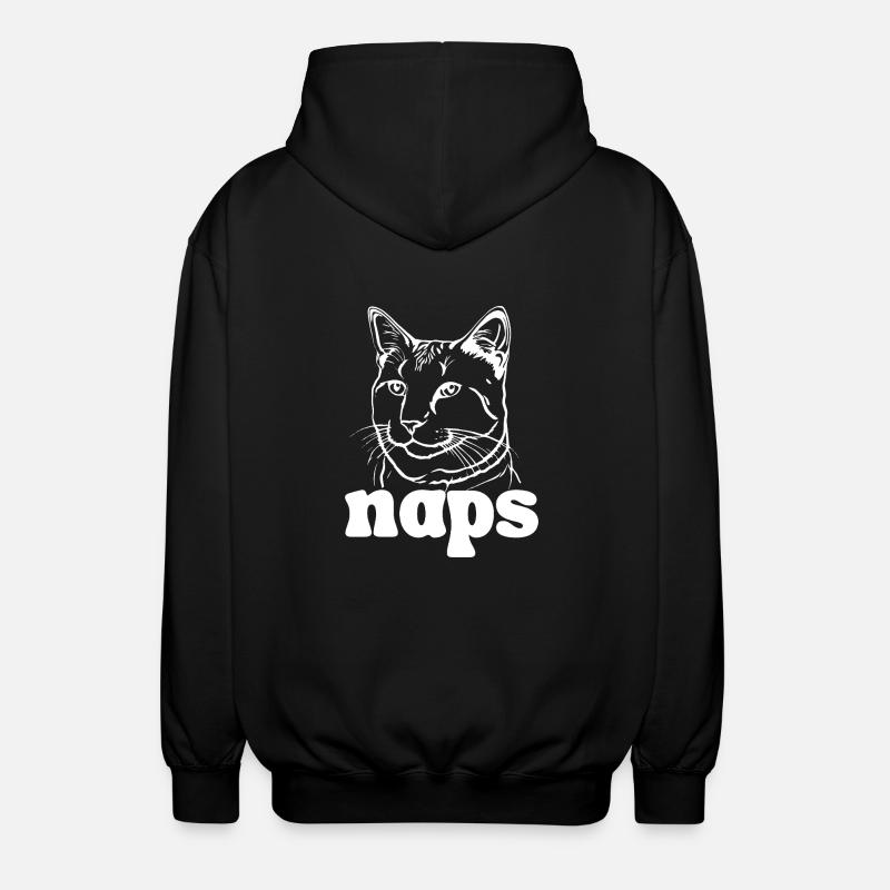Naps said by the cat - Unisex Hooded Jacket - black
