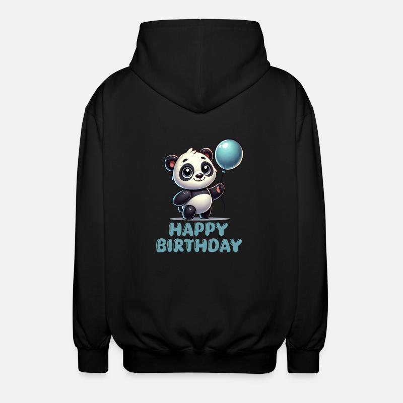 panda comic ballon birthday - Unisex Kapuzenjacke - Schwarz