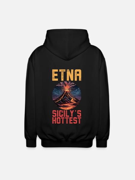 Etna Vulcano Sicilia - Felpa unisex con cappuccio - nero