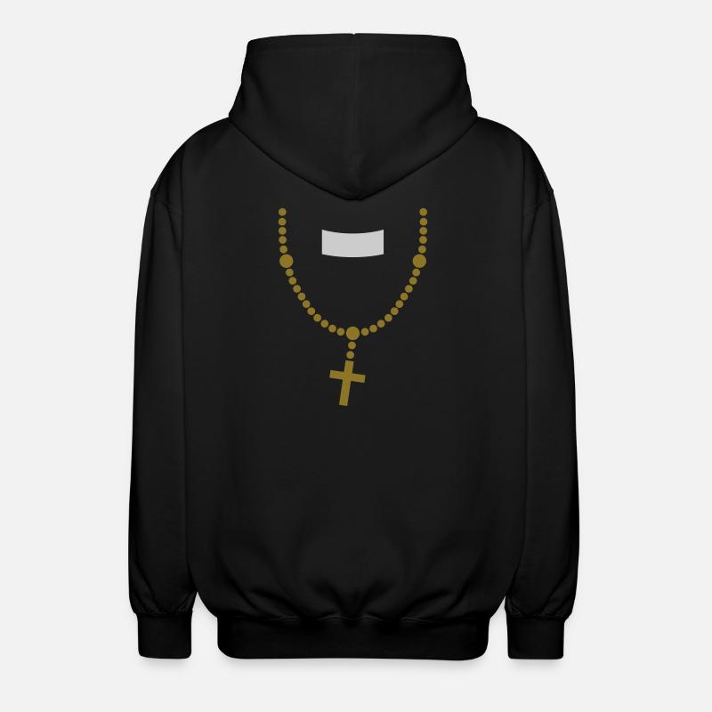 large_please_priest_vector - Unisex Hooded Jacket - black