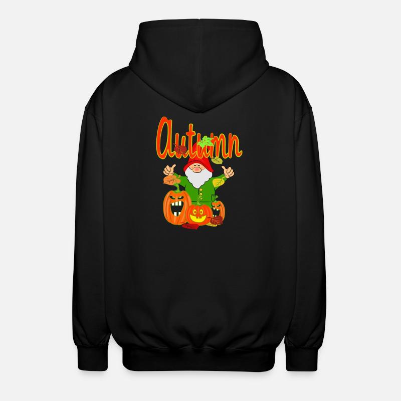 Autumnal garden magic with pumpkins - Unisex Hooded Jacket - black