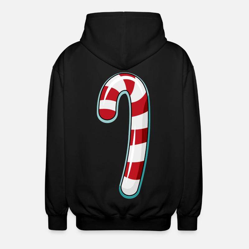 Conception rayée de canne de bonbon - Veste à capuche unisexe - noir