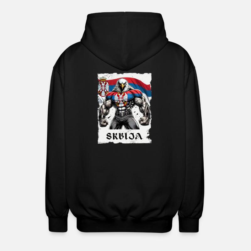 Design de musculation Serbia Eagle - Veste à capuche unisexe - noir