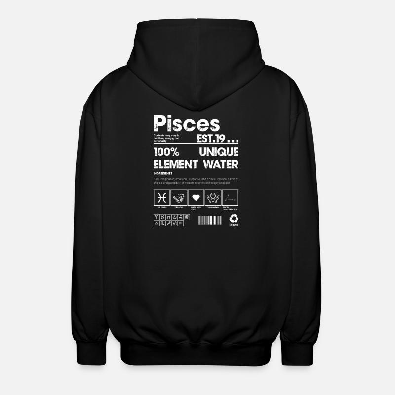 Fische Wasser Element Kunst - Unisex Kapuzenjacke - Schwarz