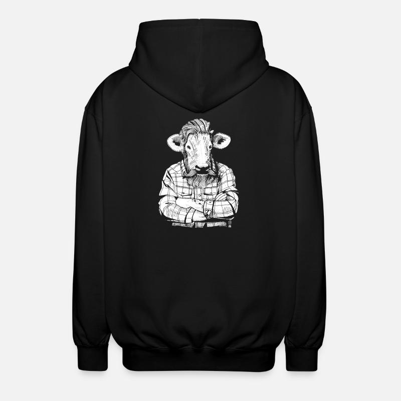 Mister Beef (white version) - Unisex Hooded Jacket - black