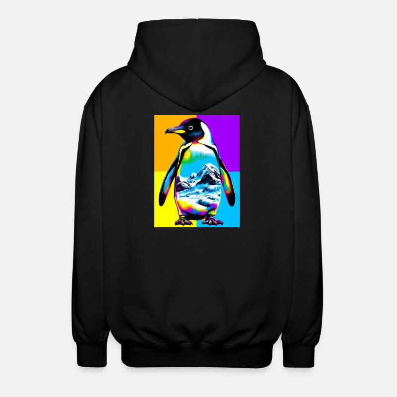 Pinguin - Unisex Kapuzenjacke - Schwarz