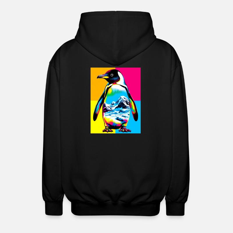 Pinguin - Unisex Kapuzenjacke - Schwarz
